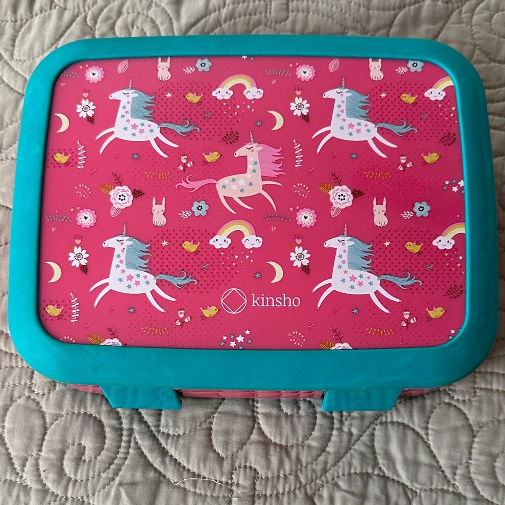 Unicorn Lunch Box - Pink and Blue